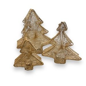 Set of 3 Woven Christmas Tree Nesting baskets with lids Ratan String Wicker